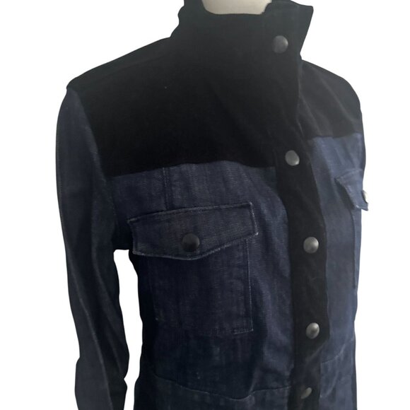 FRAME Women's Denim Black Corduroy Buttoned Jacket Size Small - Picture 3 of 8